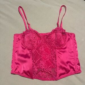 Elegant Pink Lace Bustier
